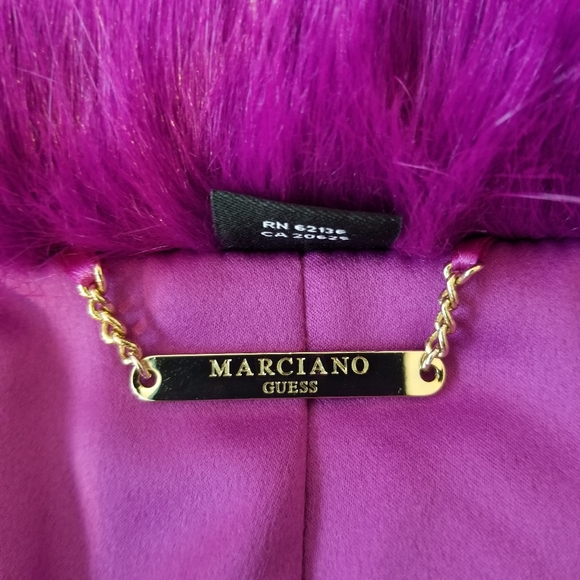 GUESS Marciano Purple Faux Fur Jacket - Picture 9 of 14